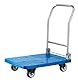 HENDI Plattformwagen, AmerBox, zusammenklappbar, bis 200kg Tragkracht, mit 2 Lenkrollen, Transporthilfe, Transportkarre, Transportwagen, 742x480x(H) 845mm, Polypropylen, Edelstahl, blau