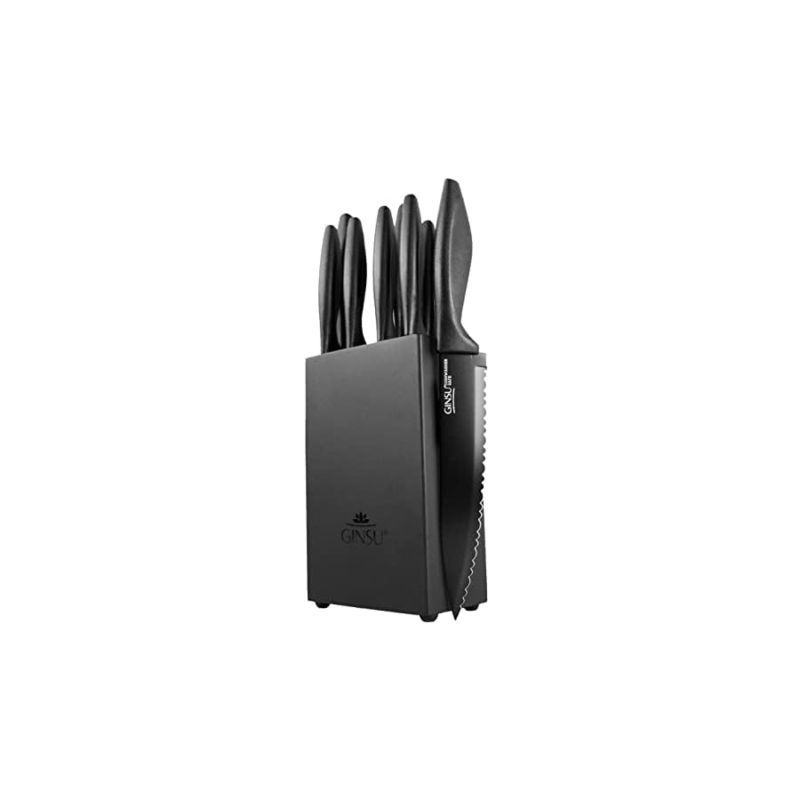 Dishwasher-Black-Coated-10-Piece-Knife-Set-With-Block-Stainless-Steel-Safe Dishwasher Black Coated 10 Piece Knife Set With Block Stainless Steel Safe