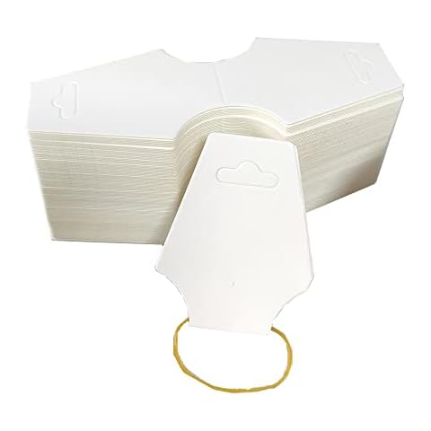 100 Pcs Necklace Display Cards Blank Jewelry Bracelet Display Cards White Paper Jewelry Display Hanging Cards for Bracelets,Earrings,Anklets,Jewelry Hang Tags Cover