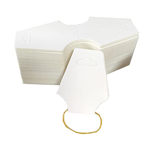 Lot de 100 cartes de présentation vierges pour colliers, bracelets, boucles d'oreilles, bracelets de cheville, étiquettes à suspendre Cover
