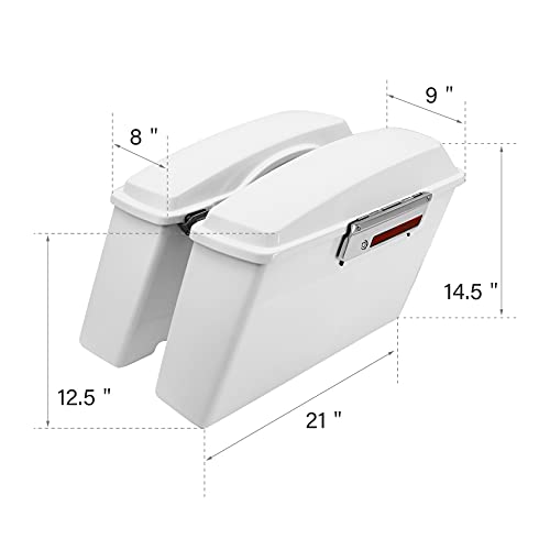 Alforjas rígidas con soportes de conversión cromados para Harley Davidson Softail 1984-2017 modelos FLST FLSTC FLSTF FLSTN FLSTS color rojo miniatura 3