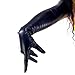 DooWay Women's Black Long Leather GLOVES 70CM Thin Faux PU Stretchy Soft NO Lining 28