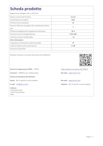 Ferroli Calypso Scaldabagno Elettrico Verticale 50 LT, Classe Energetica C - 5