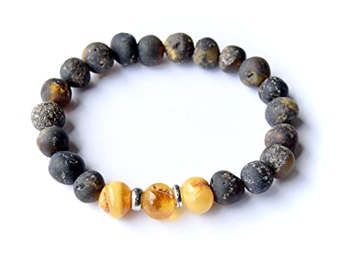 Bracelet pour homme en ambre de la Baltique, ambre de la Baltique, ambre de la Baltique, ambre authentique, ambre naturel Cover