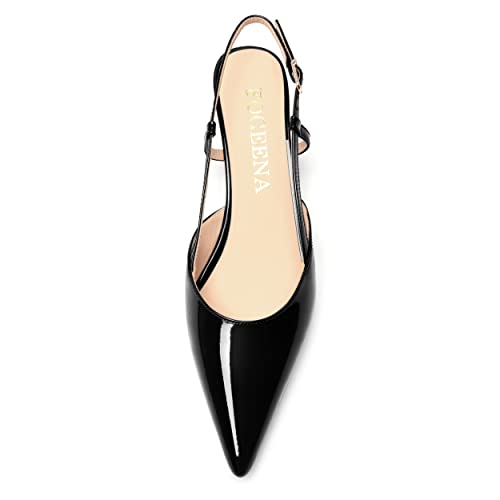 FOGEENA Womens Pointed Toe Wedding Slingback Patent Leather Fashion Slip On Kitten Low Heel Pumps Shoes 1.5 Inch3