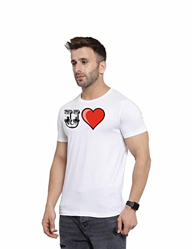 Image of Love Printed T-Shirt for Men and Women Alphabet with Love Heart Graphic Printed T-Shirt Half Sleeve T-Shirt