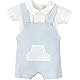 BABIDU Uni Baby Conjunto Bebé Con Peto Corto Y Camiseta, Bolsillo Frontal En Contraste Set mit Latzhose, Himmelblau, 3 Meses