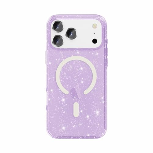 Coque iPhone 11 Pro Max silicone rigide transparent premium aux finitions violet pailleté