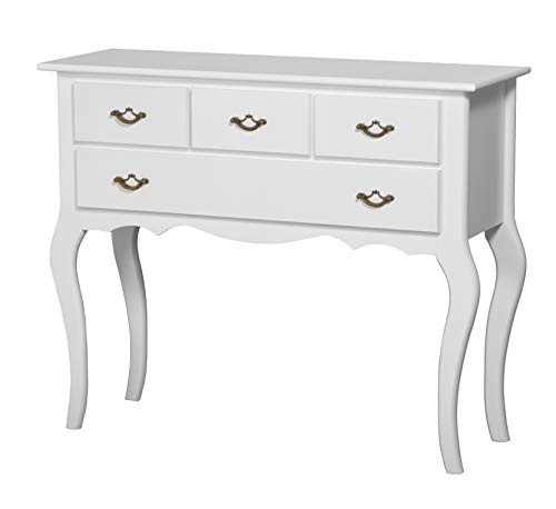 PEÑA VARGAS - Recibidores Clásicos - Consola 4 Cajones Blanca (95x33x80)