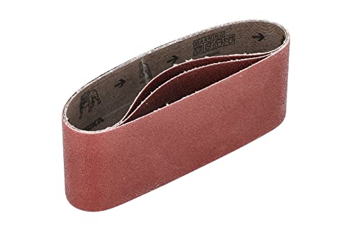 Price comparison product image Mirka Red 3 x fabric sanding belts 75x457mm / grit P60 / high quality sanding belt for belt sander / for sanding wood and metal