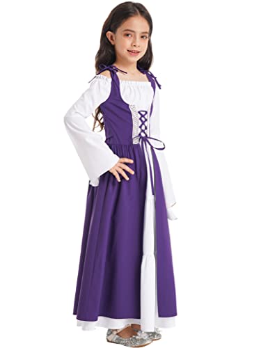 Disfraz para niñas vestido princesa medieval morado talla 16 miniatura 2