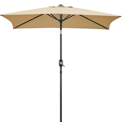 Yaheetech Sombra Amplia Rectangular 227 cm con Ajuste Solar, para Jardín, Terraza, Balcón, Playa - Incluye Manivela, Resistente al Viento, Fácil Instalación Tan