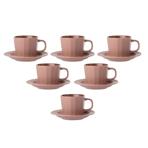 Image of Clay Craft Fine Ceramic Armada Lilac Cups & Saucer, Set of 12, Cups for Tea & Coffee, Gift Set, Elegant Design for Home and Kitchen and Can Be Gifted to Your Loved Ones On Any Occassions