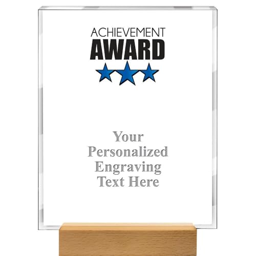 Crown Awards Achievement Color Award Custom Acrylic Trophy, 10" Showcase Acrylic Printed Trophy Achievement Color Corporate Award