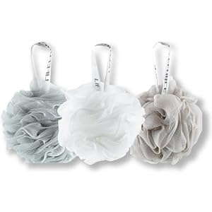 Lifeforce Grande Esponjas de Flor 3 Pack Mix, Esponja Exfoliante de Malla – Con Correa de Muñeca, Suave y Esponja Duraderos, Sponja de Baño 60G, 14cm x 14cm