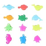 [Happyyami] 36個 シリコーン製ワイングラスラベル 海洋動物デザイン カップ識別マーカー パーティー用 飲み物タグ 洗浄簡単 再利用可能