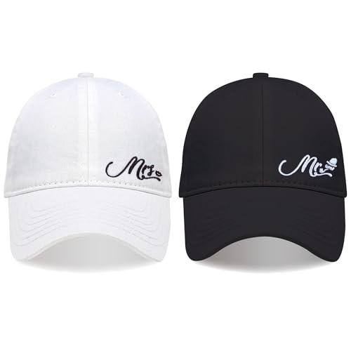 Image of Mr and Mrs Hats for Honeymoon Essentials,Engagement Gifts for Couples,Wedding Gifts for Bride and Groom