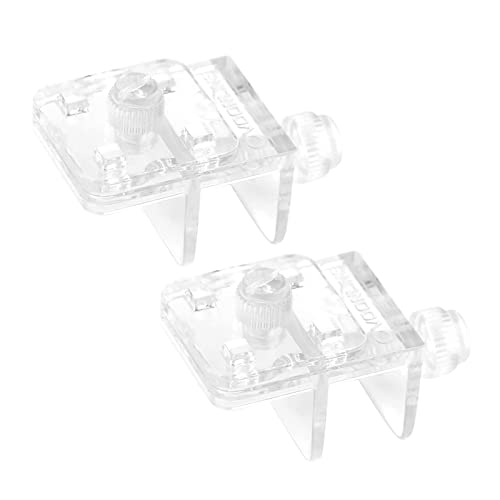 Image of 2 Pieces Fish Tank Screen Net Holder Clamp Anti-Jump Net Mounting Clip Multifunctional Transparent Acrylic Clamps Fish Tank Glass Cover Clips