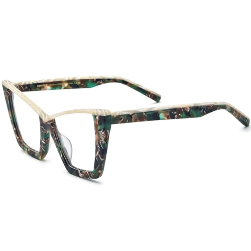 Image of HEPIDEM Gradient Multicolor Acetate Glasses Frame Women Big Oversize Eyeglasses 2023 New Spectacles Eyewear