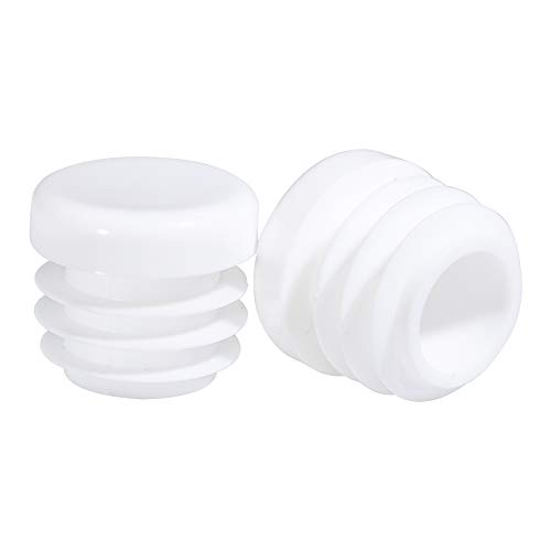 Prescott Plastics 3/4 Inch Round White Plastic Plug, Tubing End Cap, Durable Chair Glide (20)