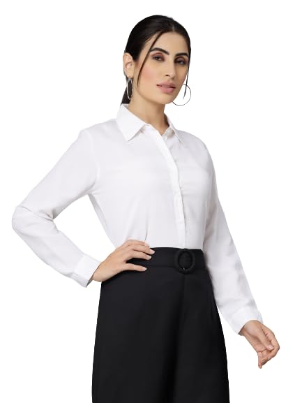 style quotient Women Solid White Polymoss Regular Formal Shirt-picture-25