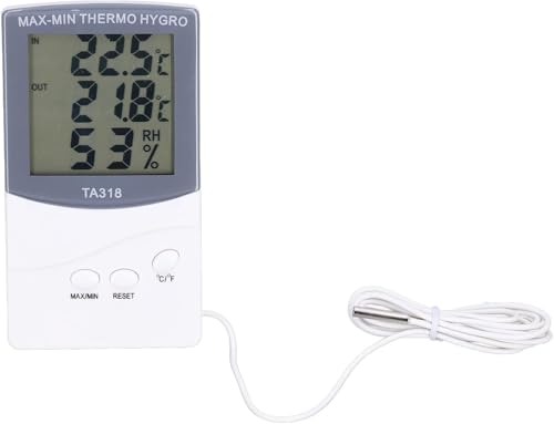 Thermomètre Intérieur-Extérieur, Thermomètre De Table Moderne, Hygromètre, Degrés Réglables Avec Sonde, Capteur De Température Intérieure Et Extérieure, Moniteur De Thermomètre