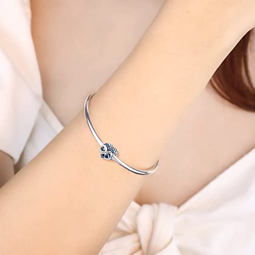 Birthstone Charm for Bracelet Necklace - 925 Sterling Silver Love Heart Happy Birthday Charm - Women's Jewelry Gift3