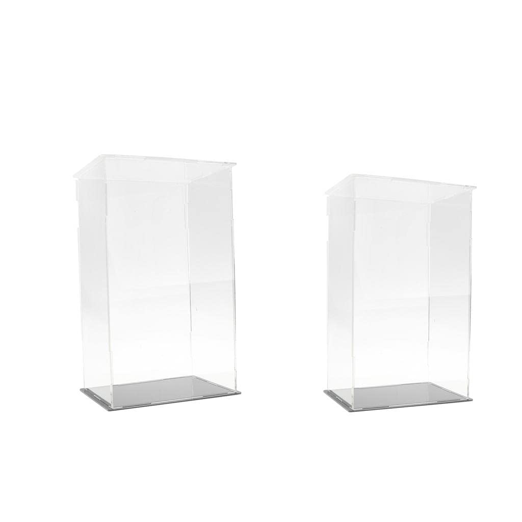 Caja Expositora Acrílica con Base Antipolvo para Figuras de Acción, Muñecas, Coches de Metal Fundido, Maquetas de Barcos/aviones/camiones. 4 Tamaños
