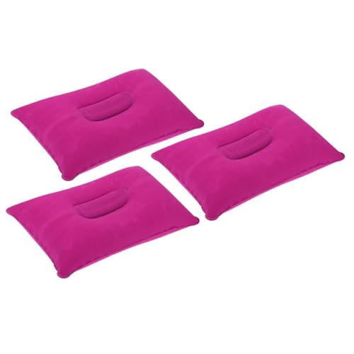M METERXITY 3 Pack Inflatable Pillow - Ultralight Inflatable Camping Travel Pillow, Neck Lumbar Support, Apply to Travel, Camping (14 x 9 Inch, Pink)