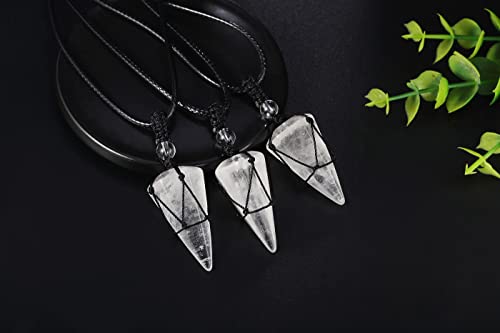 Image of XIANNVXI Healing Crystal Necklace for Men Jewelry Gift | Adjustable Black Rope Natural Gemstone Pendant