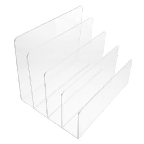 Holibanna Acrylic Desk File Holder Clear Upright Organizer for Folders Mails Magazines Books Lightweight Sturdy Design for Efficient Workspace Organization
