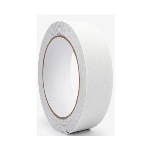 Grip Tape Anti Slip Tape 1 Inch, 33 Feet, White Heavy Duty Non Skid Tape for Stairs Outdoor/Indoor, Waterproof Safety Adhesive Strips Roll for Ramp Traction Tread Staircases, 80 Grit