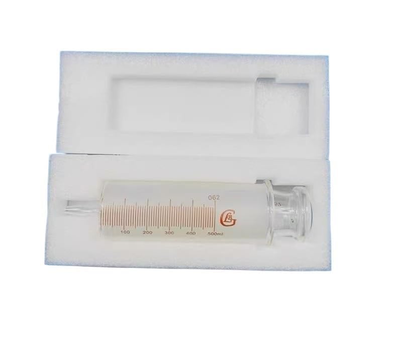 Jeringa de vidrio grande de 250 ml for laboratorio con orificio de vidrio/orificio Luer Lock, jeringa de muestreo de vidrio de 250 CC(Ruhr Locks caliber)