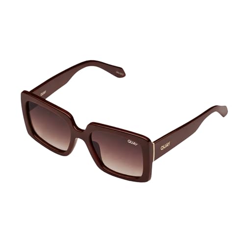 QUAY TOTAL VIBE 68777 54mm BROWN/BROWN Square Sunglasses for Women + BUNDLE with ACCESSORY EYEWEAR KIT