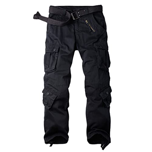 Pantalon cargo homme coton noir grande taille style tactique