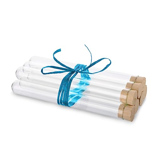 Tuuters 25 pcs Tube en Verre avec Bouchon en liège Naturel (180 x Ø18 mm), Tubes à essai, éprouvettes de Laboratoire