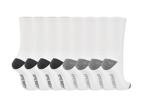 Image of Sperry Men's 8-Pack Cushion Comfort Crew Socks - Moisture-Wicking Athletic Socks - Crew Socks for Everyday or Sports Use