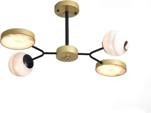 Lustre Suspendu Moderne Doré Sphérique 4 Têtes pour Plafond - 2