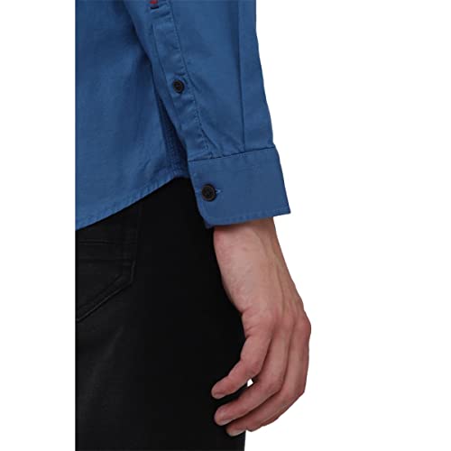 Image of Van Heusen Solid Casual Shirt for Men| Premium Cotton| Full Sleeves| Regular Fit |Breathable Fabric |