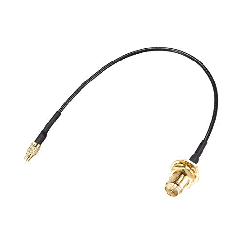 uxcell MMCX Male to RP-SMA Female Bulkhead,Pigtail Antenna Coaxial RF1.37 Low Loss Cable,RF Coaxial Adapter Connector,6inch
