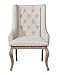 Coaster Home Furnishings - Brockway - Set of 2 Fabric Arm Chairs - Button Tufting, Nailhead Trim, Rolled Arms - Transitional - Dining Room and Kitchen - Cream and Barley Brown - 110293