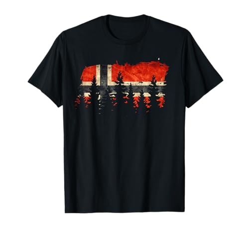 Berge Natur Norge Norway Flag Scandinavie Norvège T-Shirt