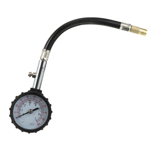 FUNOMOCYA Car Tire Inflator Gauge with Flexible Hose High Precision Tire Pressure Monitor for Cars Motorcycles Easy to Read Compact Design No Air Leakage