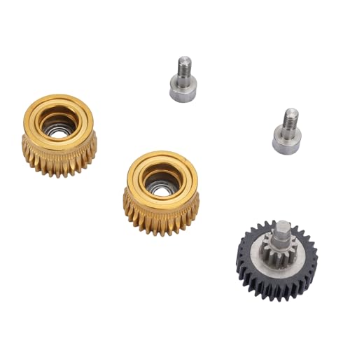 Generic Hardened Steel DLC Coated Extruder Gear Set for K1 Maximum 3D Printer, Double Bearing Gears for Engineering Fila