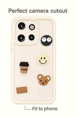 Image of COLORflow Back Cover Compatible with Motorola Moto Edge 50 Neo 5G | Cute Fun Cartoon 3D Ball Coffee Silicone Case (White) | Designer Camera and Body Protected Back Cover