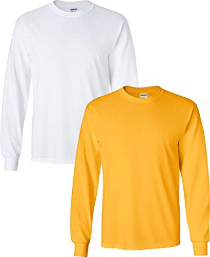 Gildan Lot de 2 t-shirts Ă manches longues en coton pour homme Style G2400 - - XX-Large