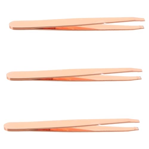CALLARON 3pcs Stainless Steel Flat Tip Tweezers Multipurpose Precision Eyebrow Tweezers for Facial Hair Eyebrow Removing Beauty Tools for Women