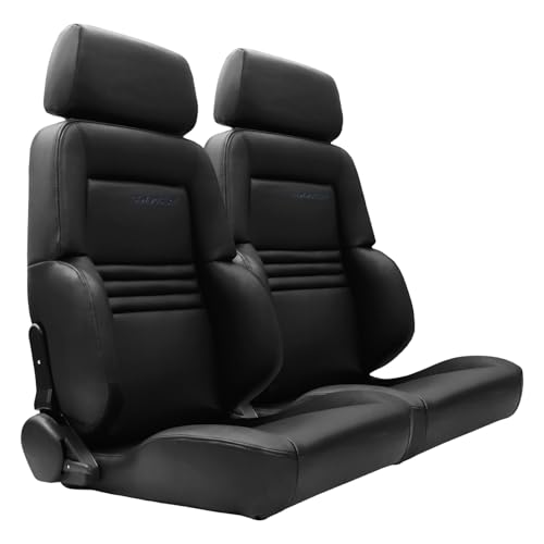 Universal Racing Bucket Seats 1 Pair Race Car Seats w/Dual Slider Black PVC Leather With CIWUCSEAT LOGO Low Back Bucket Seats 165 Adjustment For Car Use Not Including Seat Bracket