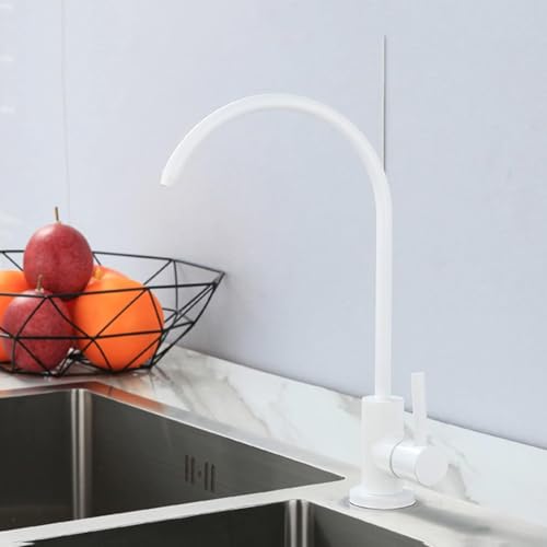 Image of B Backline White RO Water Purifier Tap | SS 304 Stainless Steel RO Faucet | Single Lever Deck Mount Drinking Water Tap | Matte White Finish | 360 Rotatable Spout