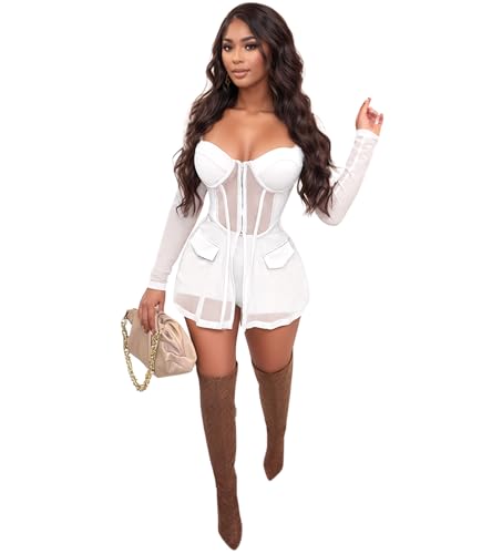 Image of Jigfar Women Sexy Elegant Bodycon Jumpsuit Going Out Romper Birthday Party Club Night Outfits